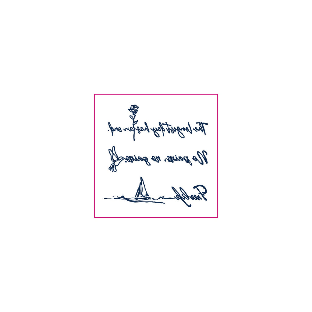 Quote Rose Dove Sailboat Temporary Tattoos