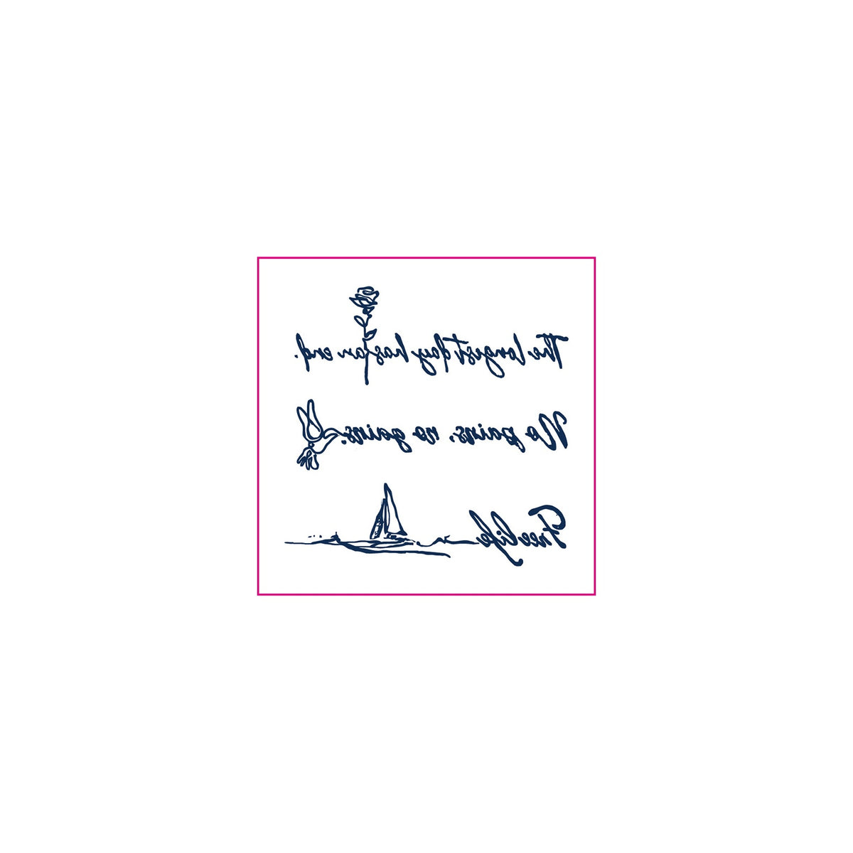 Quote Rose Dove Sailboat Temporary Tattoos