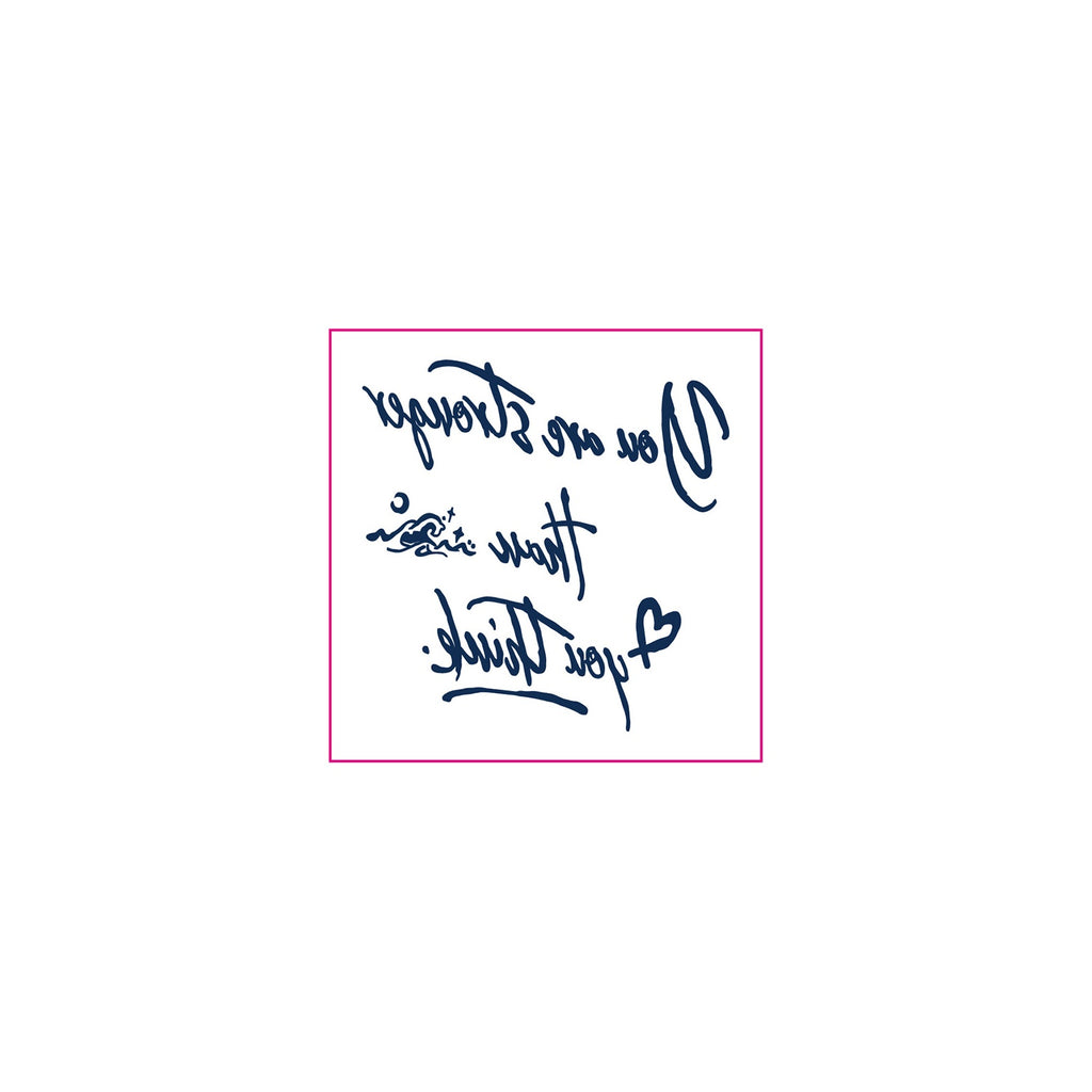 Encouraging Lettering Heart Wave Temporary Tattoo