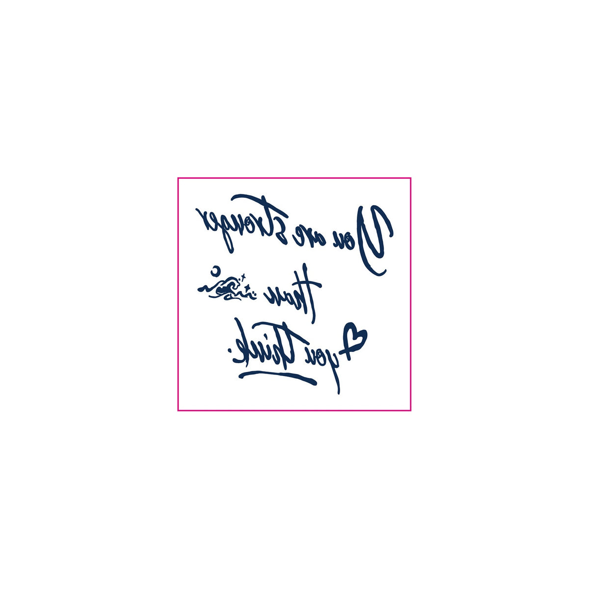 Encouraging Lettering Heart Wave Temporary Tattoo