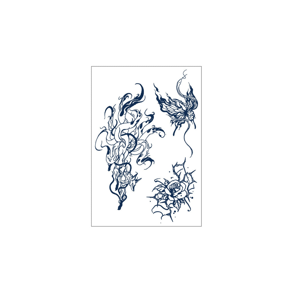 Fox Butterfly Rose Tattoos