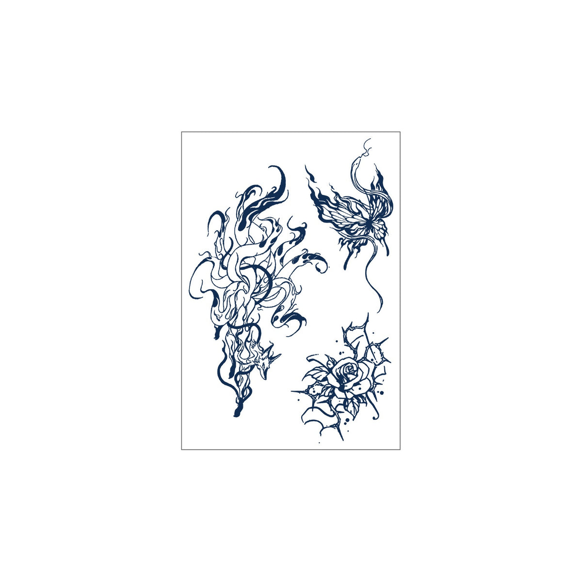 Fox Butterfly Rose Tattoos