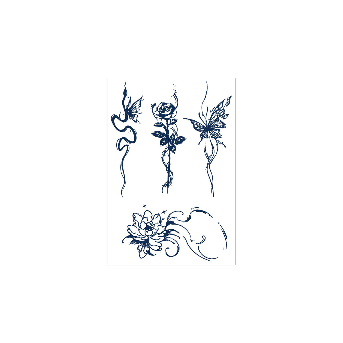 Floral Butterfly Snake Tattoos