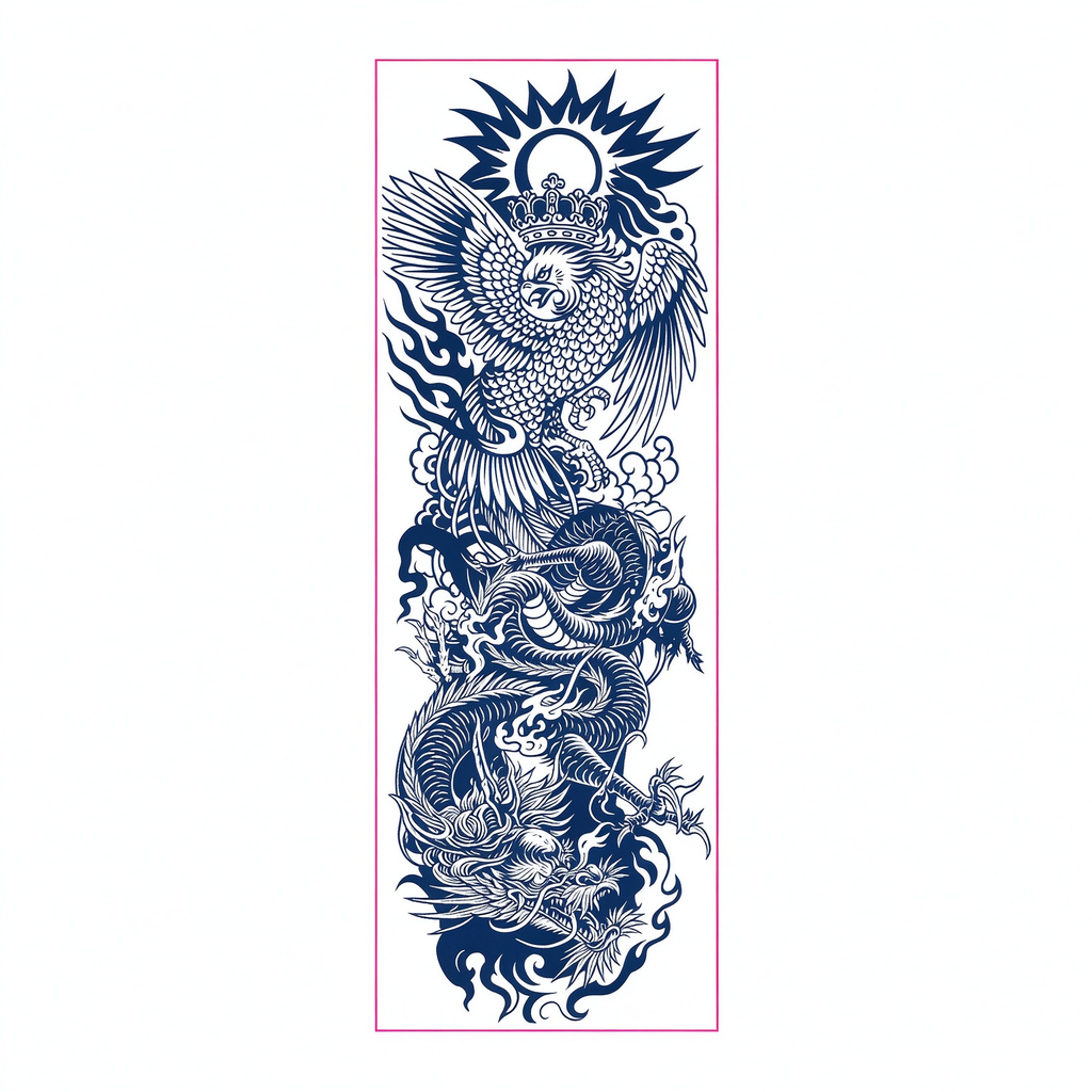 Eagle Dragon Sleeve Tattoo