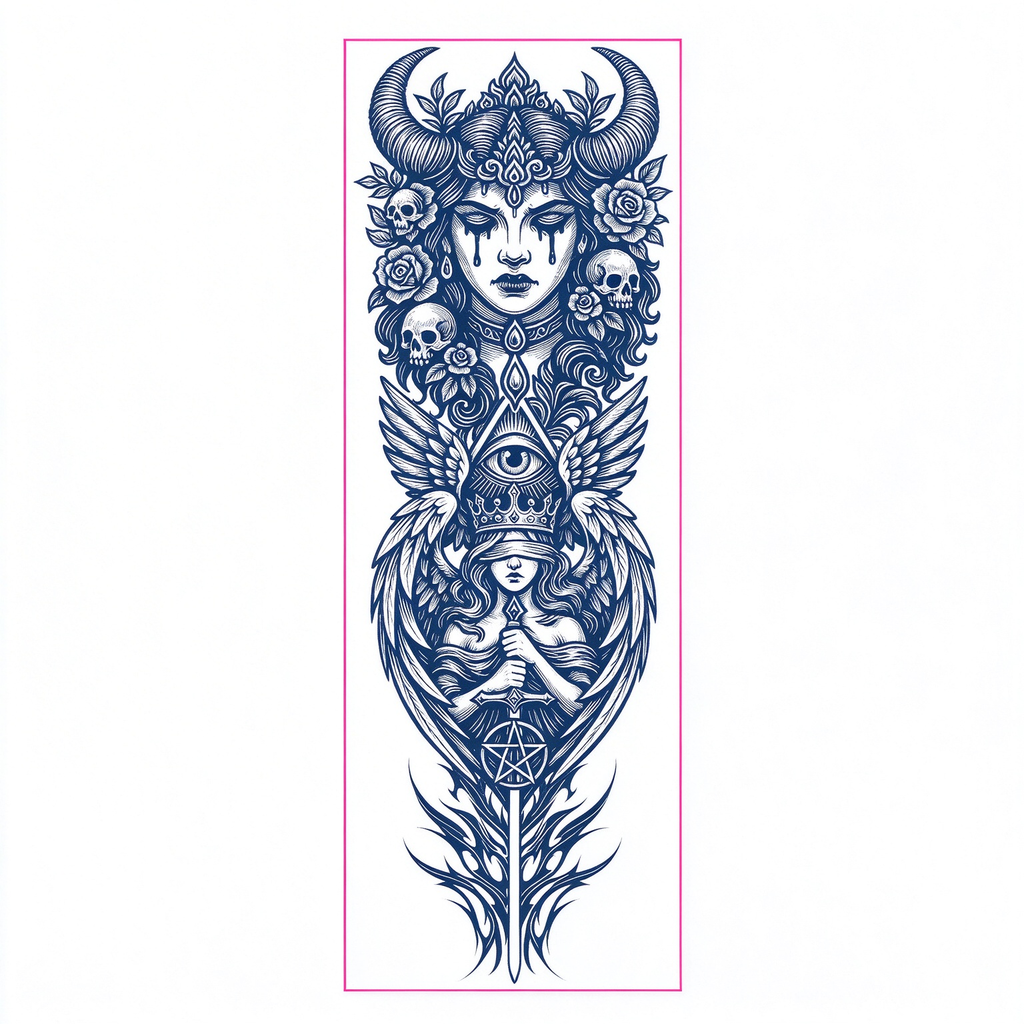 Goddess Eye Sleeve Tattoo