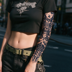 Goddess Eye Sleeve Tattoo