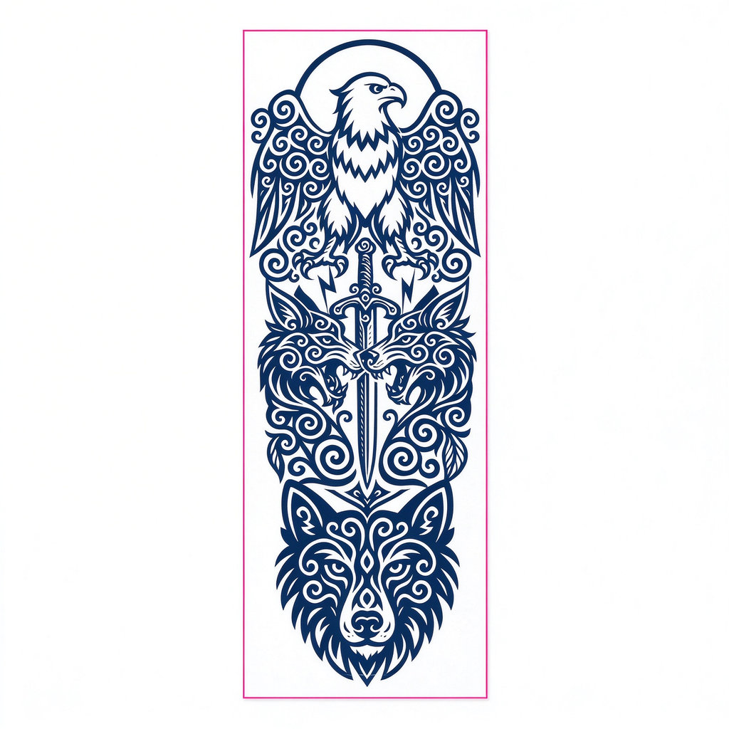 Eagle Wolf Sword Tattoo