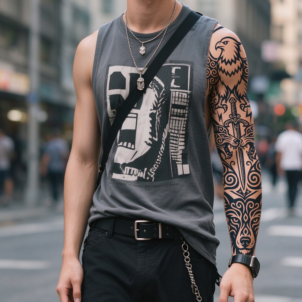 Eagle Wolf Sword Tattoo
