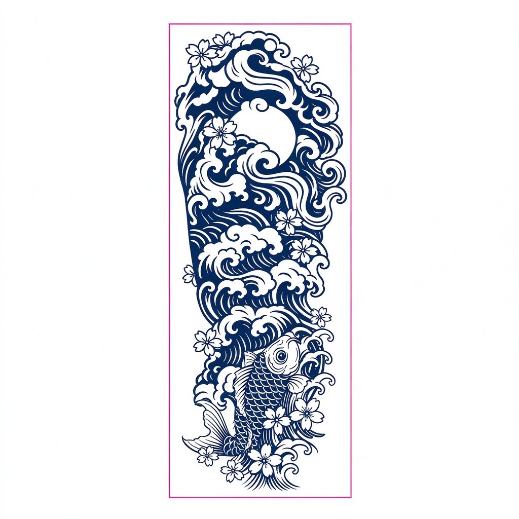 Koi Wave Sleeve Tattoo