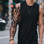 Tribal Flame Sleeve Tattoo
