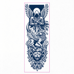 Winged Knight Griffin Panther Sleeve Tattoo