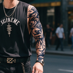 Lion Eagle Snake Ornate Sleeve Tattoo