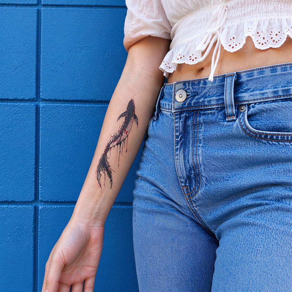 Temporary tattoo "Bloody Thorn Koi Fish"