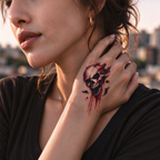 Temporary tattoo "Bloody Skull with Bats"