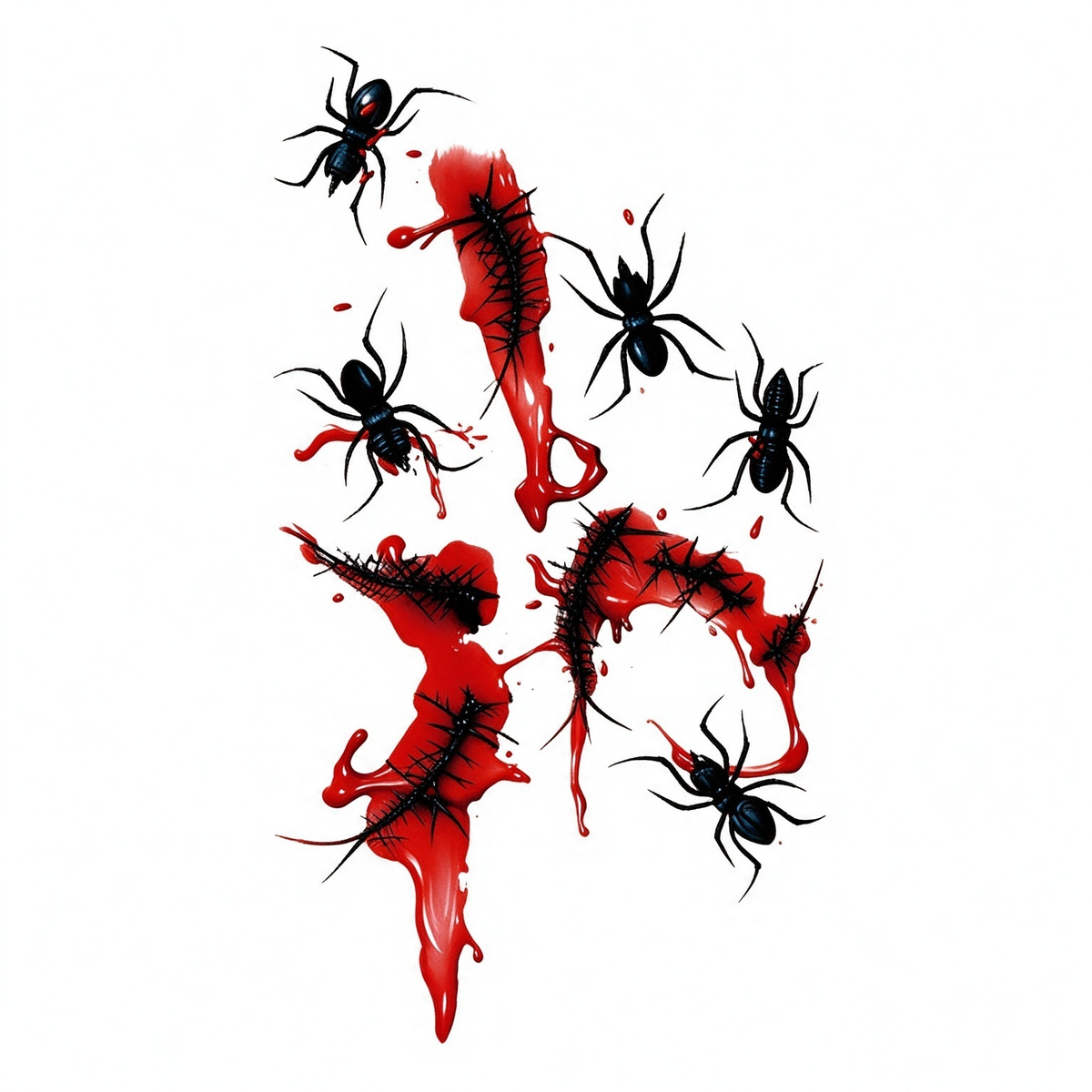 Temporary tattoo "Bloody Spider Wound"