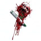 Temporary tattoo "Bloody Skull Marker Pen"