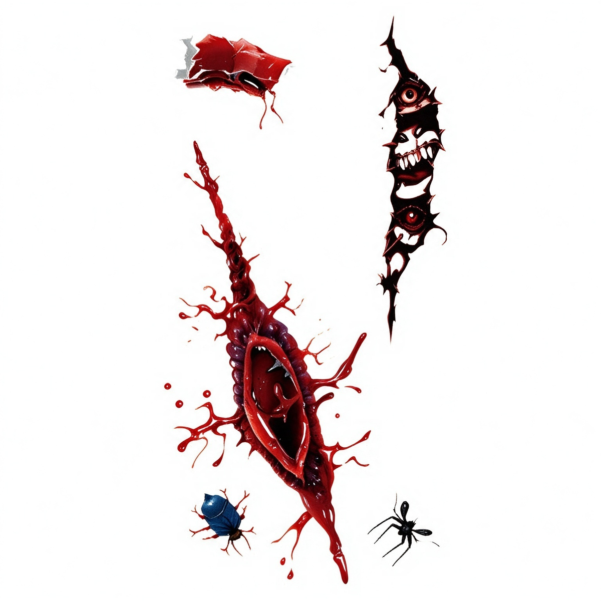 Temporary tattoo "Horror Monster Wound"