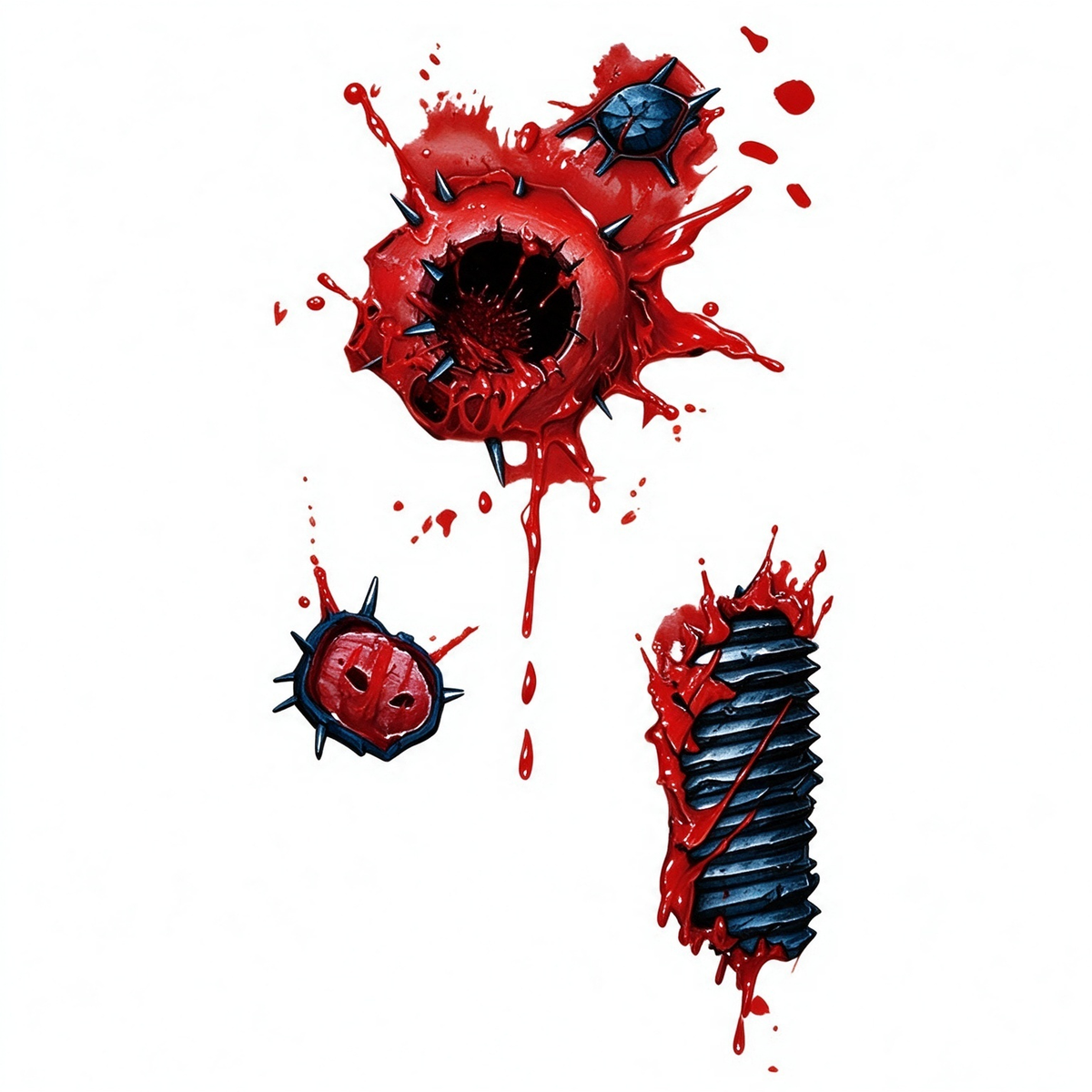 Temporary tattoo "Bloody Screw Wound"