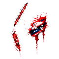 Temporary tattoo "Bloody Stitched Monster Mouth Wound"