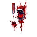 Temporary tattoo "Bloody Bullet Monster Mouth Wound"