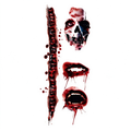 Temporary tattoo "Bloody Skull Torn Mouth Wound"