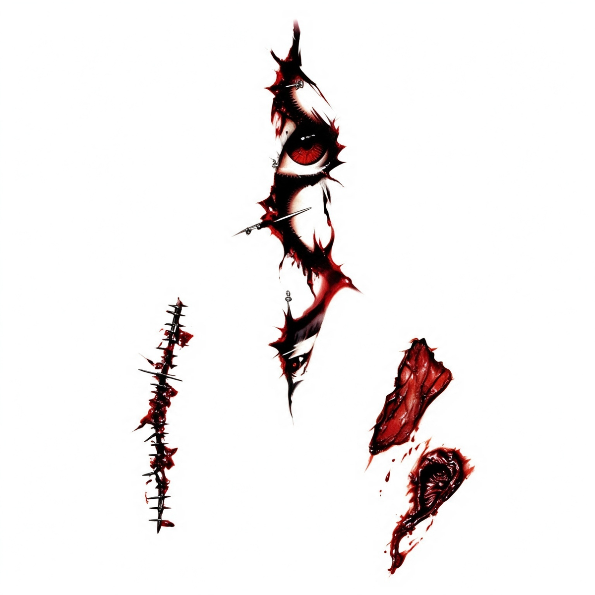Temporary tattoo "Bloody Pierced Demon Eye Wound"
