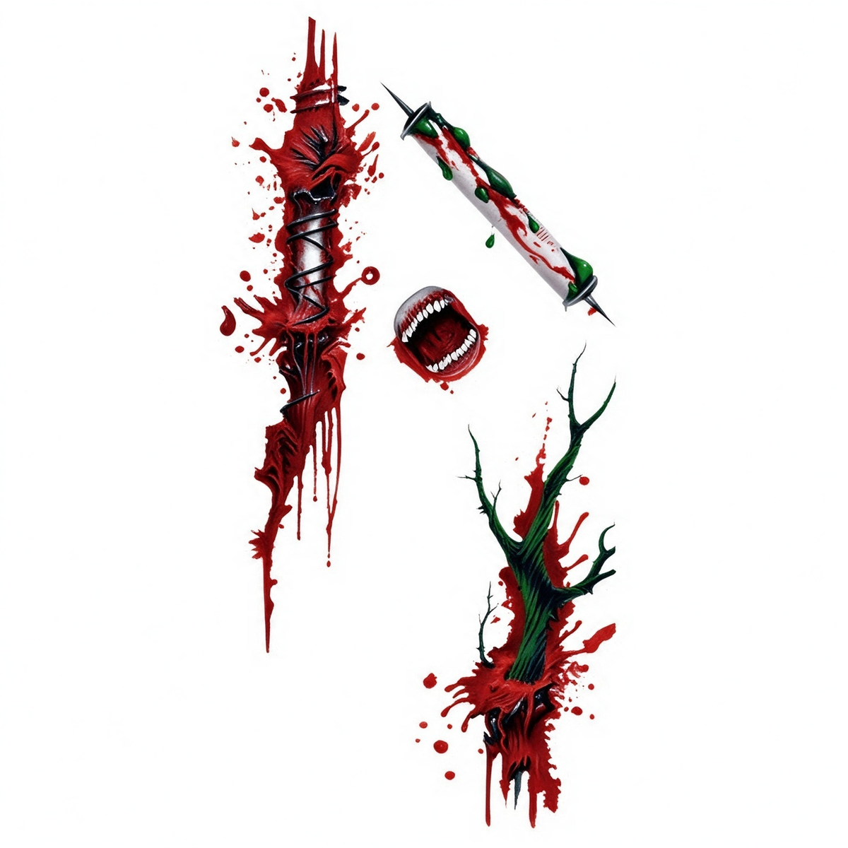 Temporary tattoo "Bloody Venom Syringe Wound"