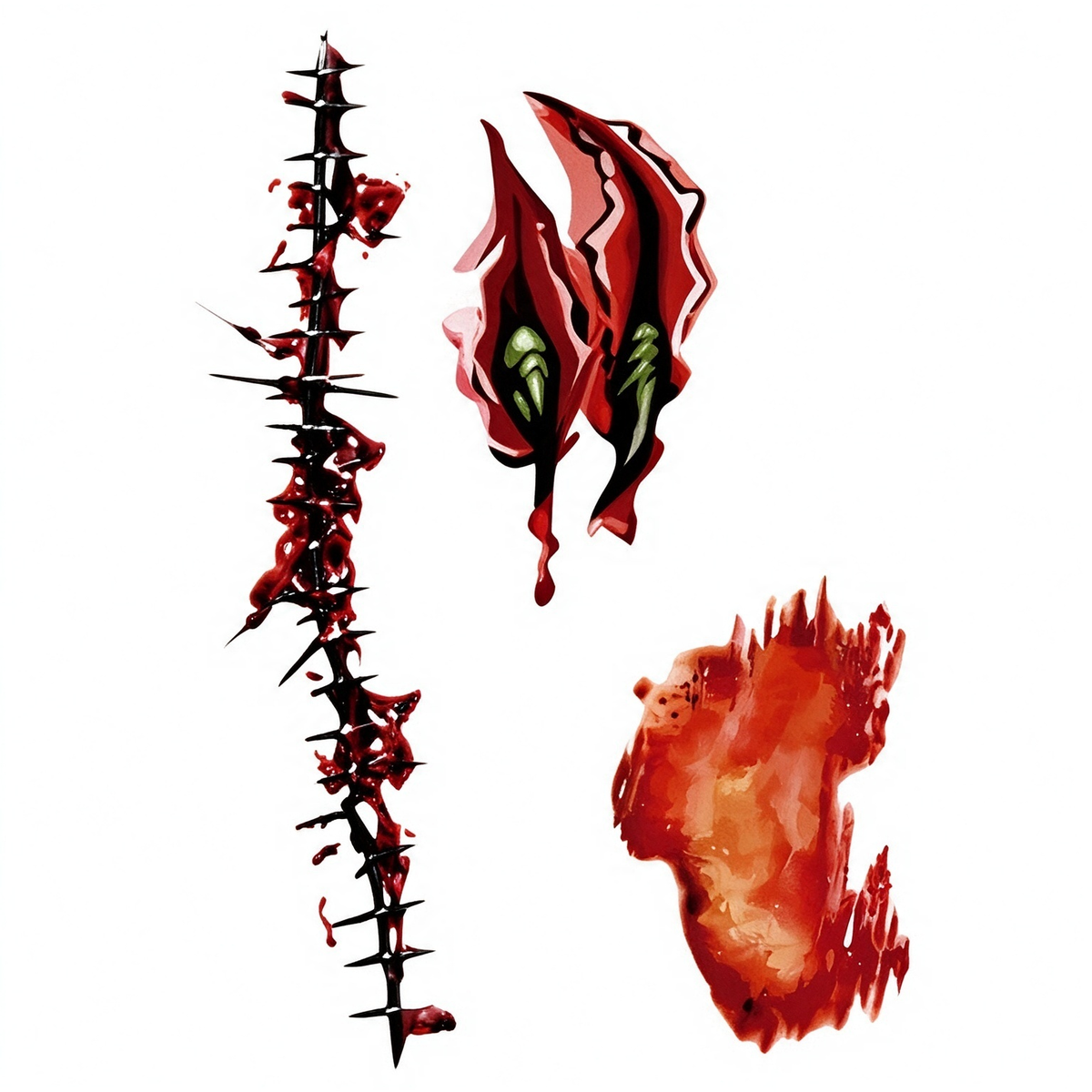 Temporary tattoo "Bloody Barbed Spine Mutation Wound"