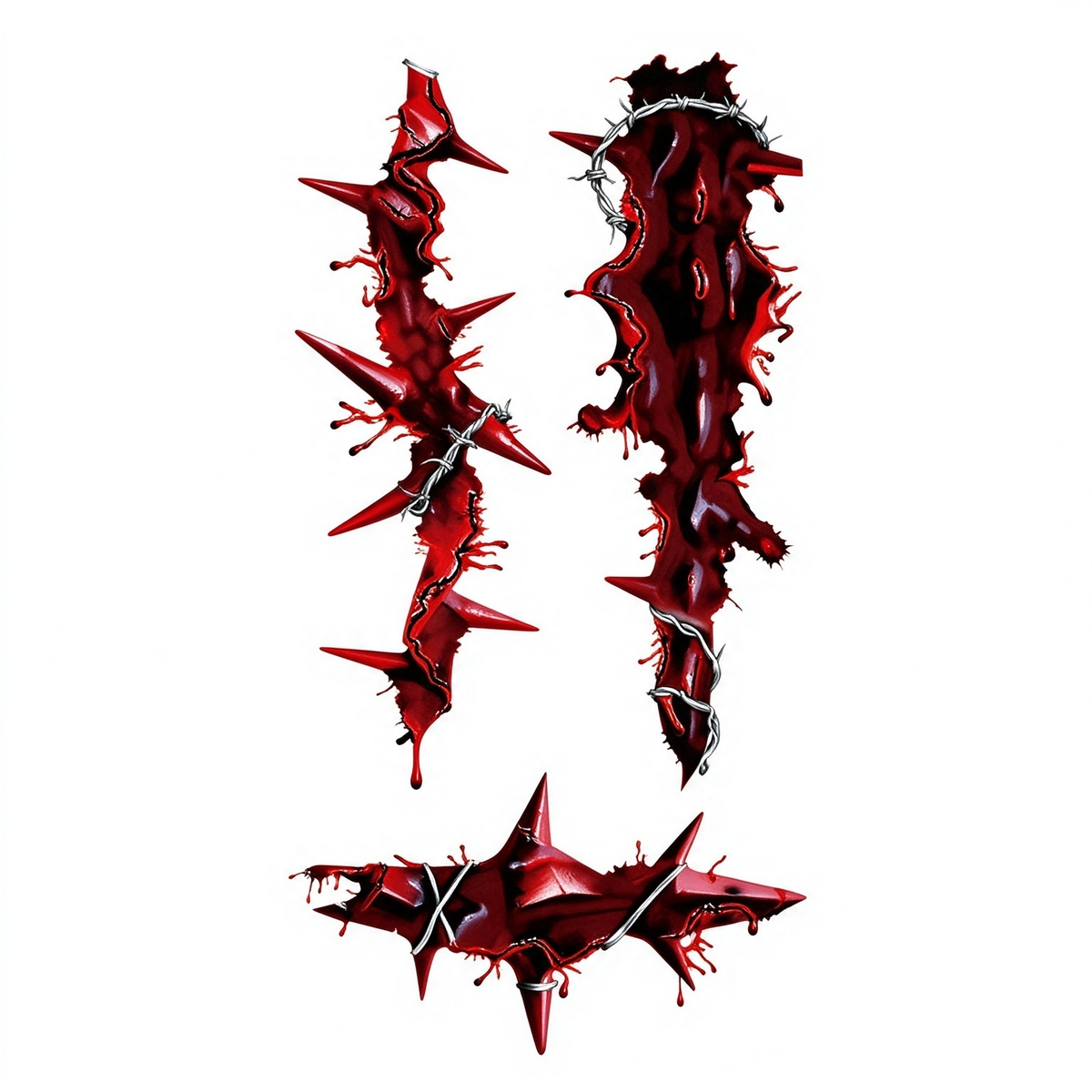 Temporary tattoo "Bloody Spiked Flesh Wire Bind Wound"