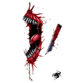 Temporary tattoo "Bloody Blade Fanged Maw Wound"