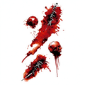 Temporary tattoo "Bloody Suture Skull Wound"
