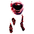 Temporary tattoo "Bloody Screaming Mouth Bone Wound"
