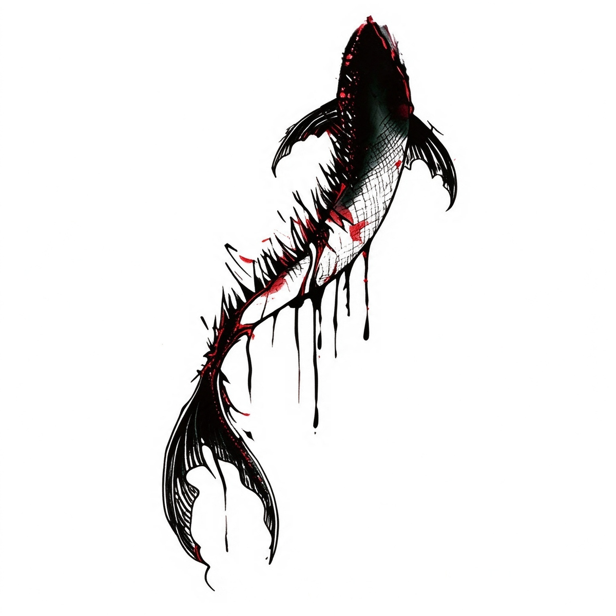 Temporary tattoo "Bloody Thorn Koi Fish"