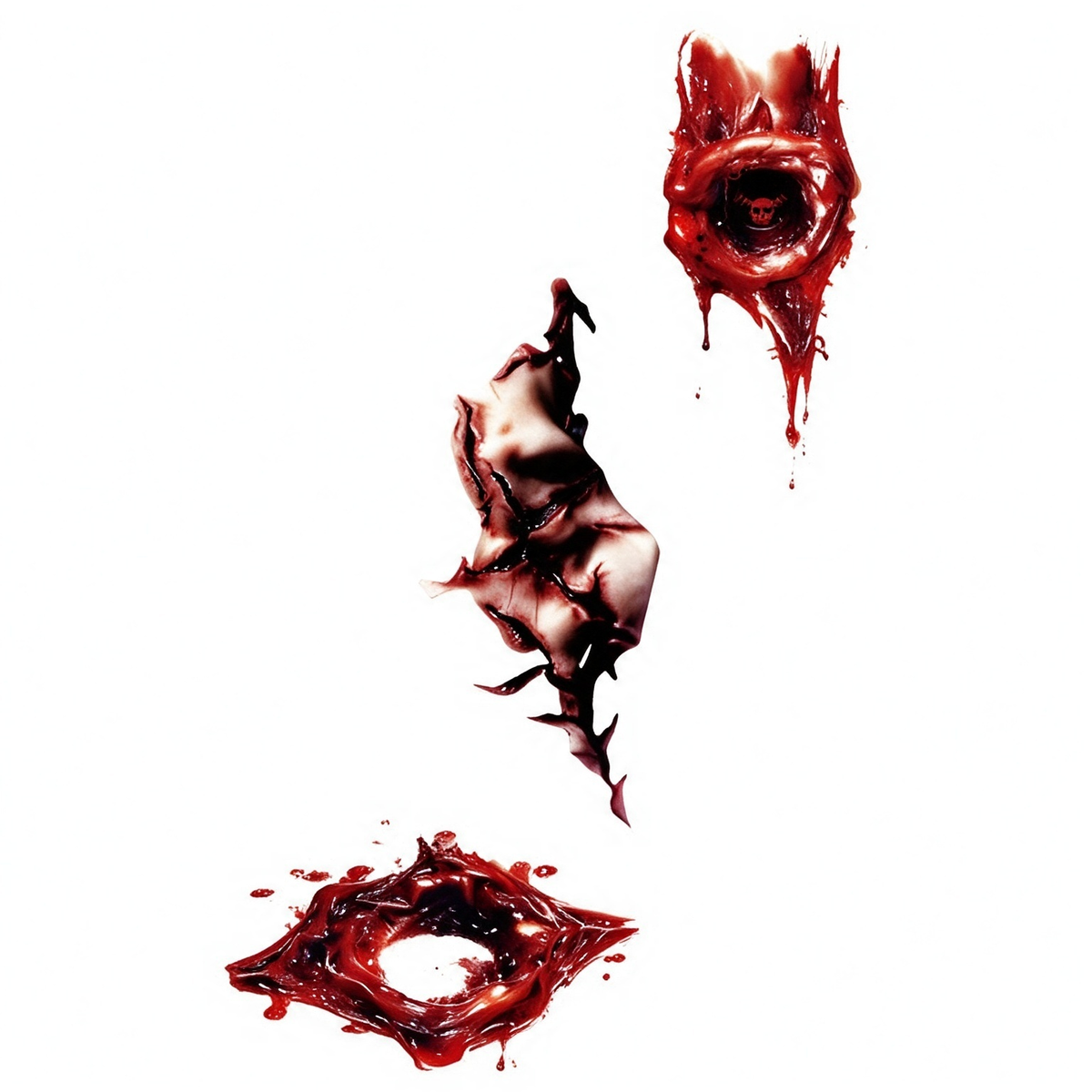 Temporary tattoo "Bloody Diamond Hole Wound"