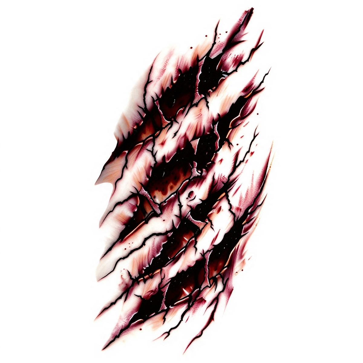 Temporary tattoo "Bloody Shattered Skin Wound"
