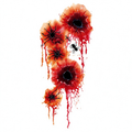 Temporary tattoo "Bloody Spider Poppy Wound"
