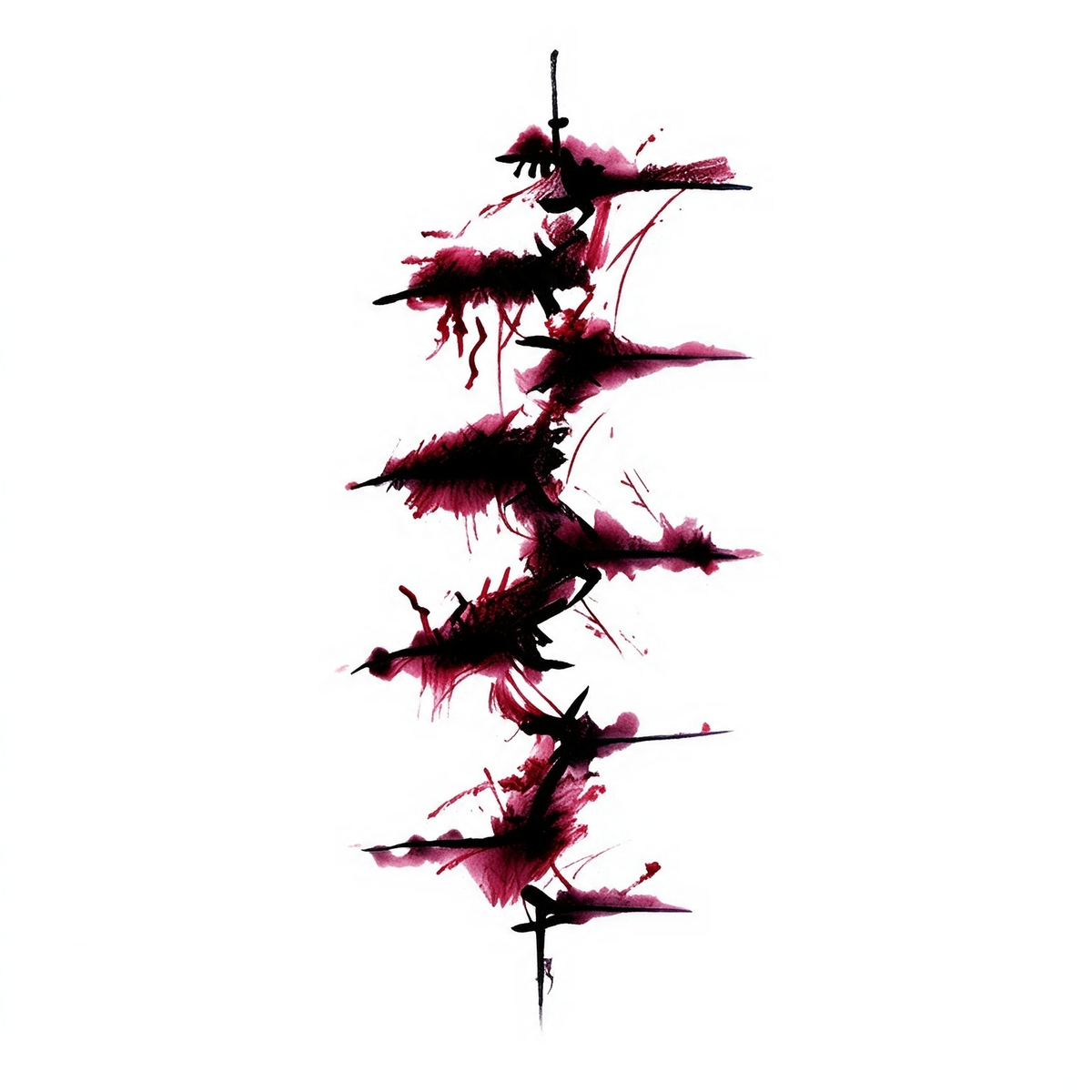 Temporary tattoo "Bloody Thorn Feather"
